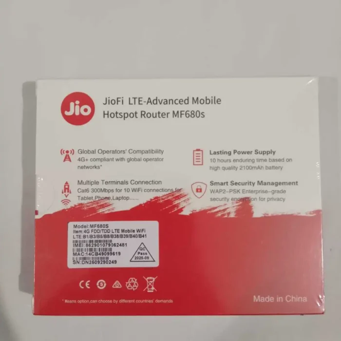 JioFi MF680s 4G Wi-Fi Pocket Router - Image 5
