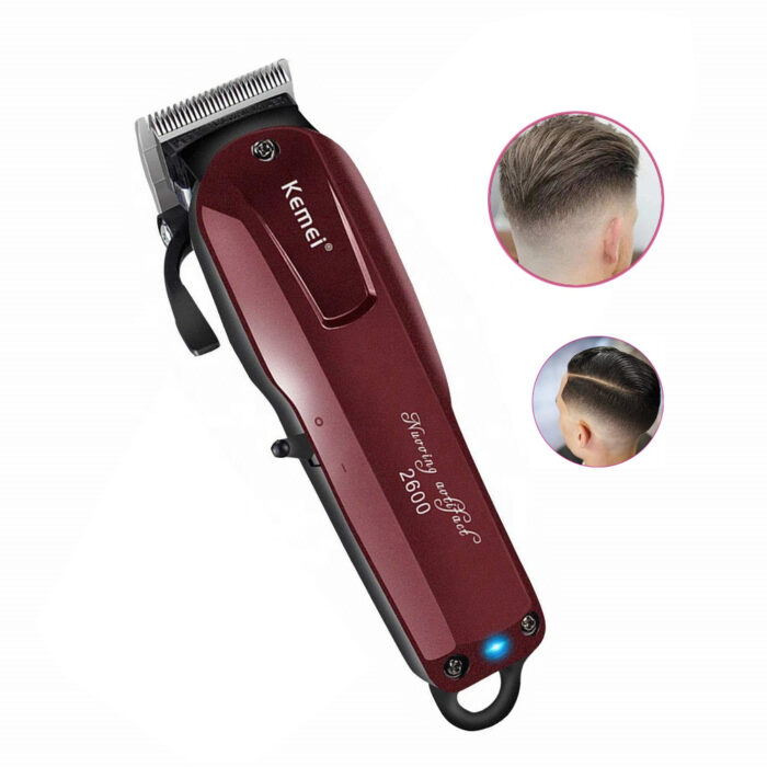 Kemei KM-2600 Professional Hair Clipper & Beard Trimmer | Corded & Cordless | Stainless Steel Blade | 120 Min Runtime - Image 3