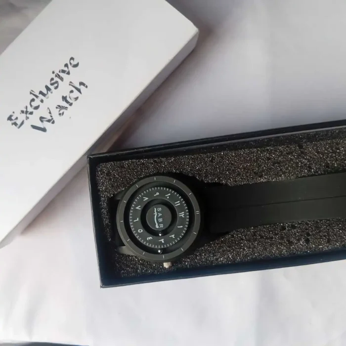 SABR Arabic Dial Minimalist Black Watch Unique Islamic Design - Image 5