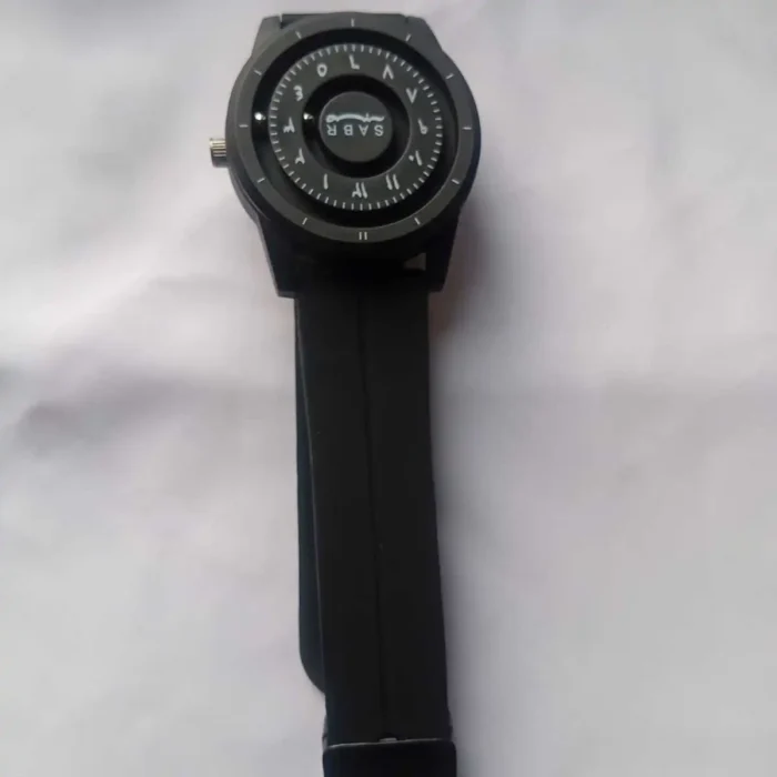 SABR Arabic Dial Minimalist Black Watch Unique Islamic Design - Image 4