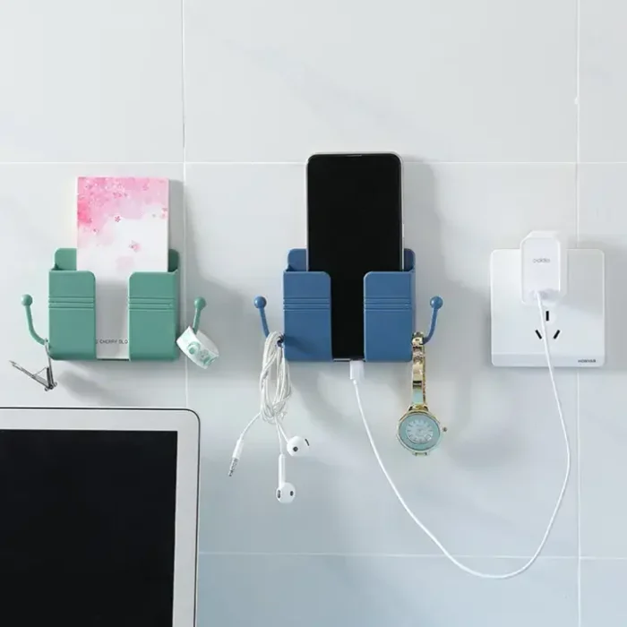 Multi-function Wall Mounted Organizer Holder, Mobile Phone Charging Hanging Holder - Image 4