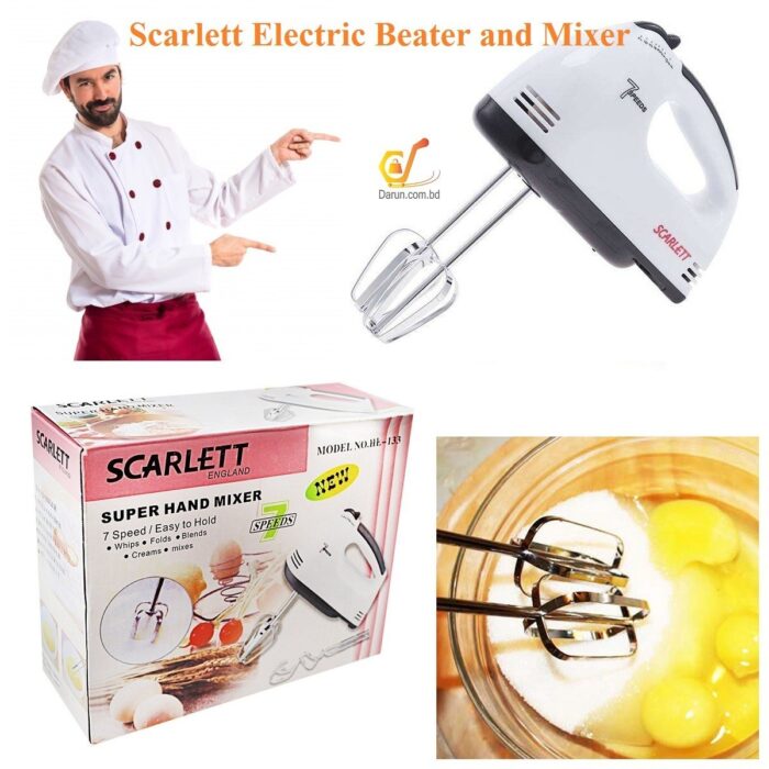 Scarlett – Electric Egg Beater and Mixer for Cake Cream – White - Image 4