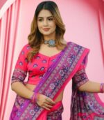 Premium Parsha Sharee with Blouse Piece - Image 3
