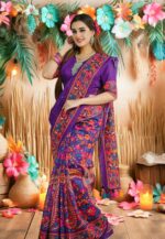 Premium Parsha Sharee with Blouse Piece - Image 4