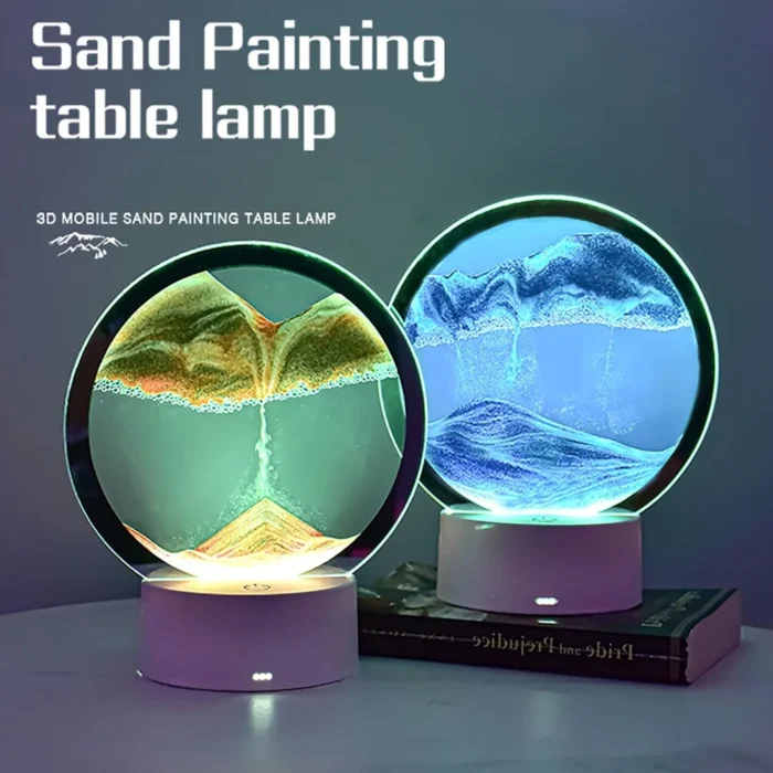 3D Colorful Moving Sand Painting Sandscape LED Table Lamp - Image 2