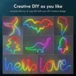 Smart APP Controlled RGBIC LED Neon Strip Lights Music Sync, Multicolor, Voice Control, USB Lighting - Image 4