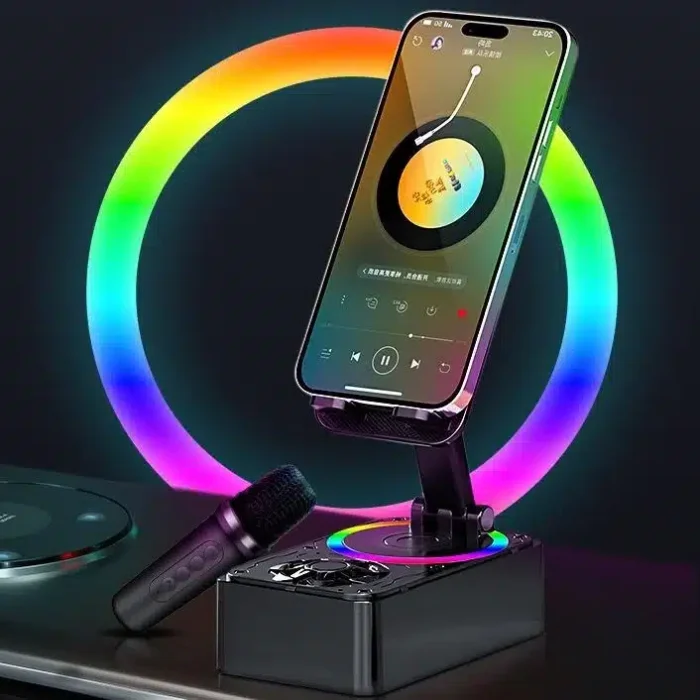 K98 Foldable Rotating Phone Stand with 360° Bluetooth Speaker - Image 4
