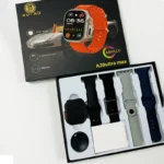 A20 Ultra Max AMOLED Smartwatch – 4 Strap Combo | SIM, Bluetooth Calling & Wireless Charging - Image 4