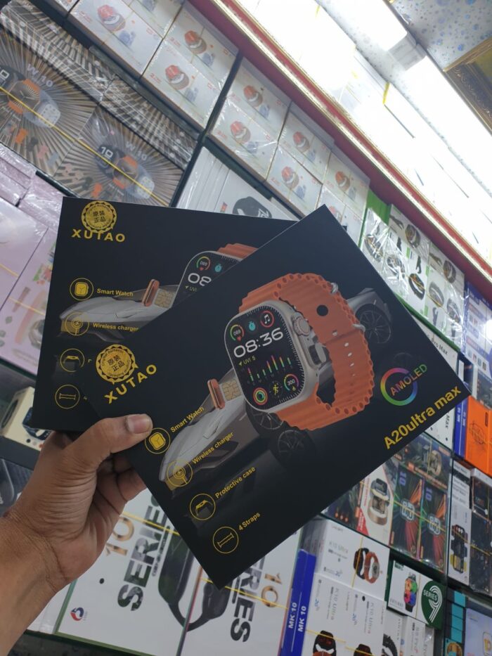 A20 Ultra Max AMOLED Smartwatch – 4 Strap Combo | SIM, Bluetooth Calling & Wireless Charging - Image 3