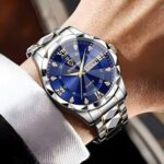 Binbond Luxury Quartz Watch for Men Elegant Stainless Steel with Day & Date Display - Image 6
