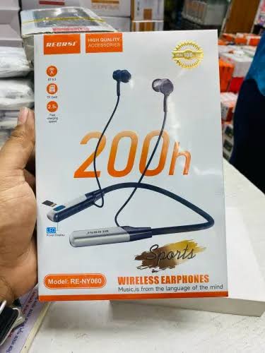1000064321 Recrsi RE NY060 Bluetooth Neckband 200 Hours Battery Life Stylish Wireless Earphones - Image 1