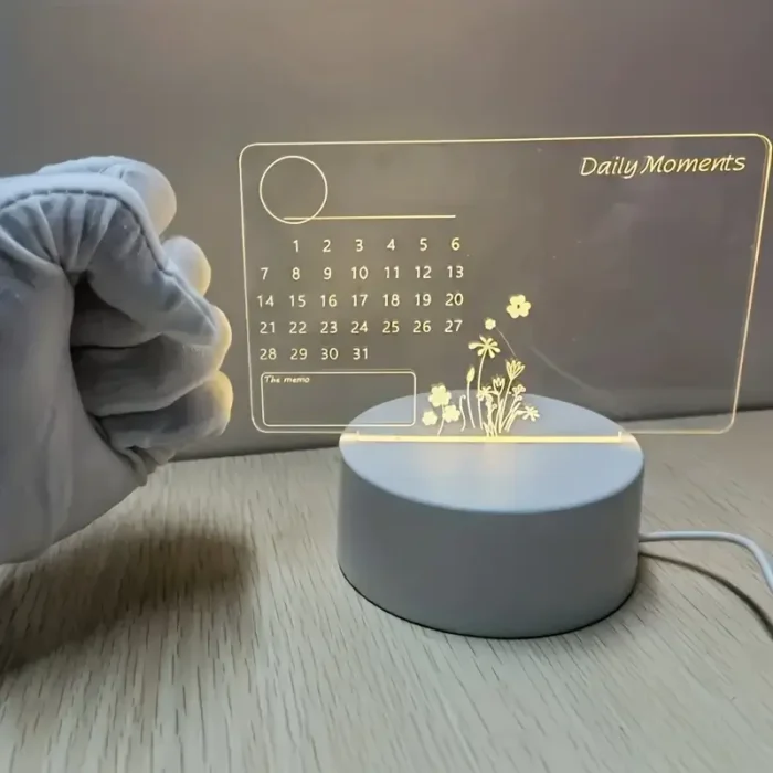 3D Creative Visualization LED Lamp with Calendar Design – Night Light for Home & Office - Image 4
