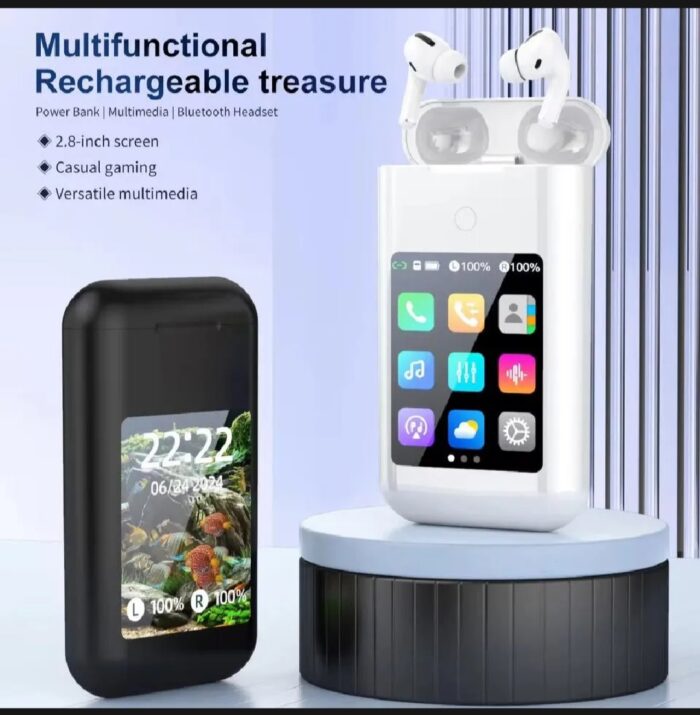 A98 Box Bluetooth Earphone Power Bank 2.8-Inch Multimedia Display Power Bank - Image 4