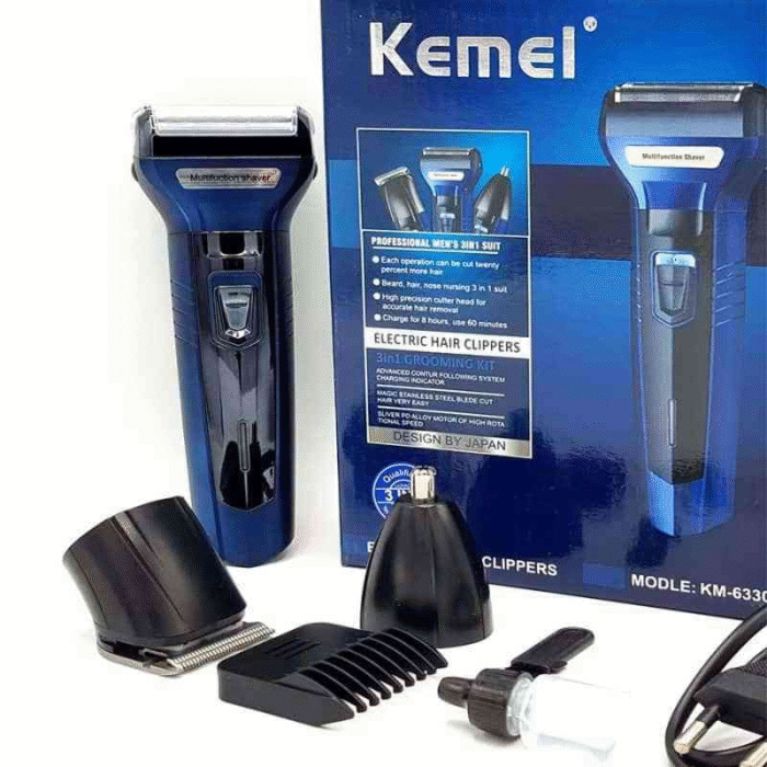 Kemei KM-6330 3-in-1 Trimmer – Hair, Beard & Nose Grooming Kit - Image 5