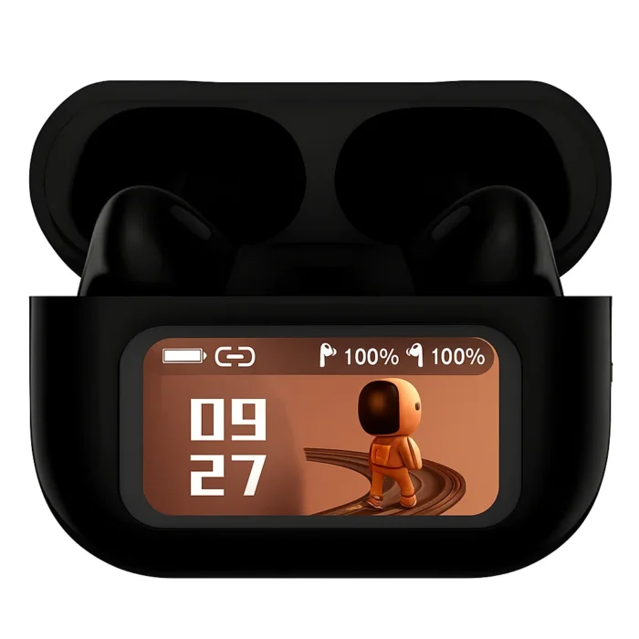 E9 Pro AirPods Touch with LED Display (ANC & ENC Supported) Black - Image 2