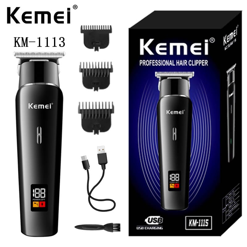 IMG-20251122-WA0001 Kemei KM-1113 Professional Hair & Beard Trimmer with LCD Display – 1200mAh Battery, Stainless Steel Blade - Image 1